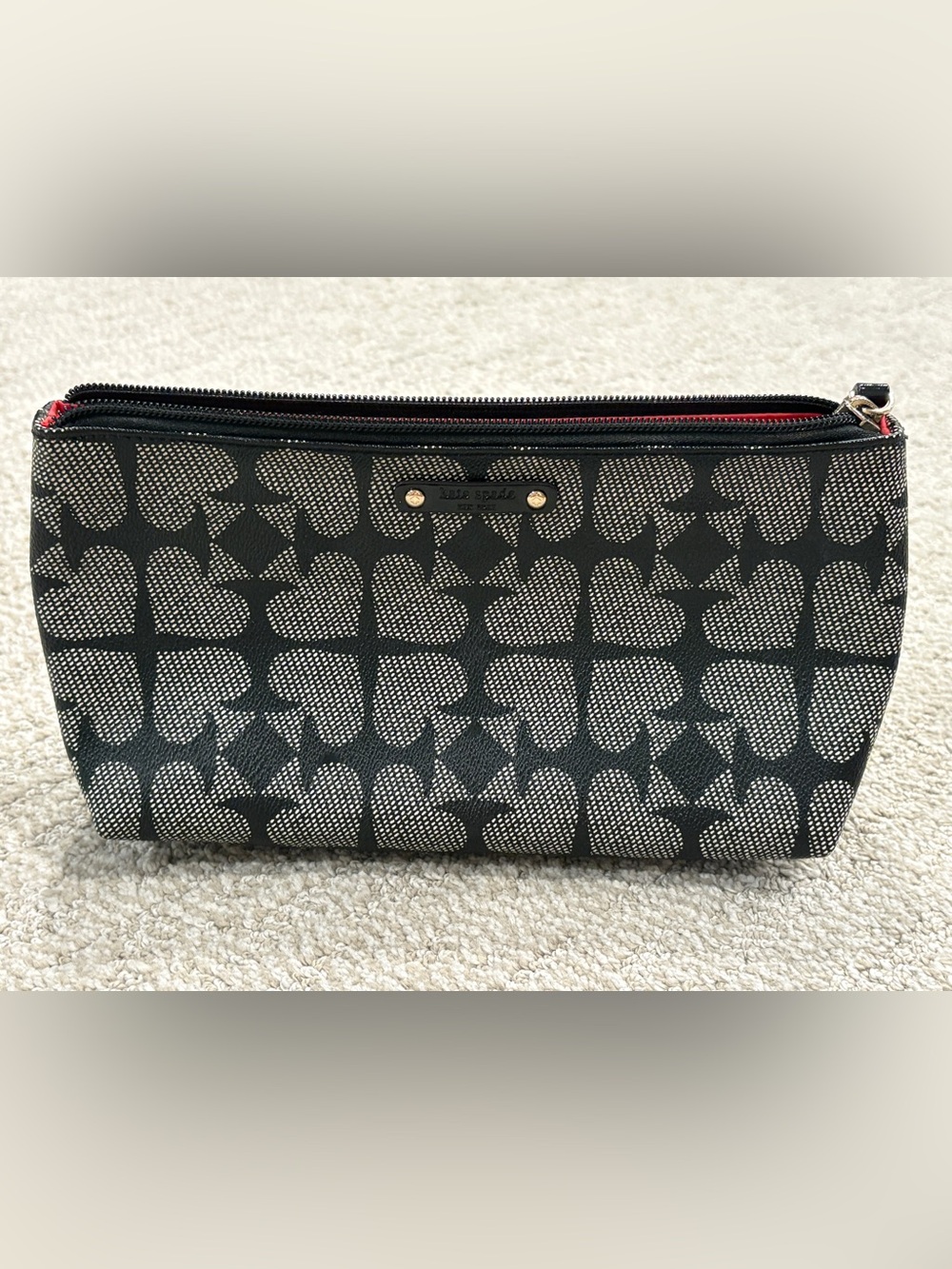 kate spade New York Black Heart Jacquard Clutch